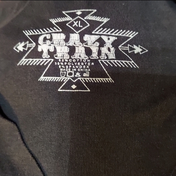 BLACK Crazy Train Cut Out Tshirt Size XL - Picture 3 of 3